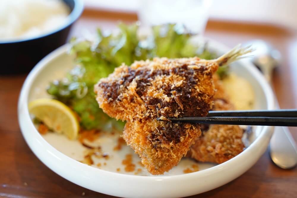 益城食堂 アジフライ