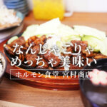 「宮村商店」のもつ焼鉄板定食がお昼ごはんに最高だった@熊本・新外